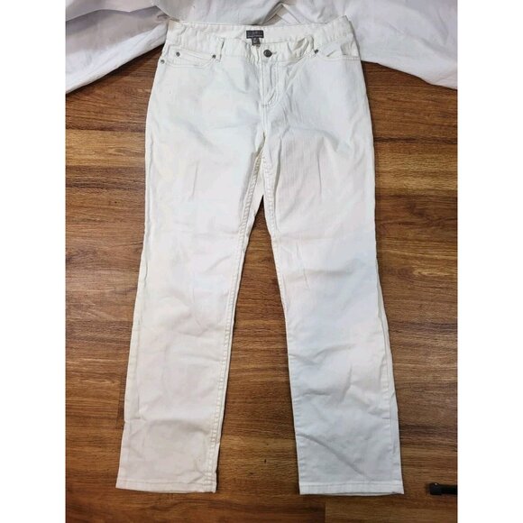 J Jill Authentic Fit Below Waist Stretch Size 10P White Jeans - Picture 1 of 5